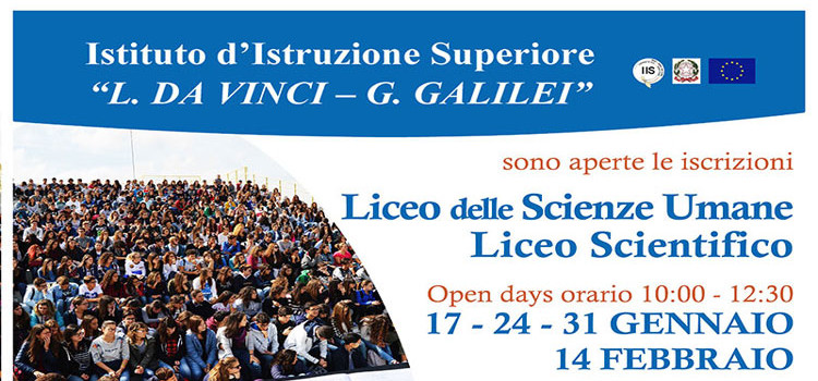 Nuove opportunità e open days all’IIS Da Vinci-Galilei Nuove opportunità e open days all’IIS Da Vinci-Galilei