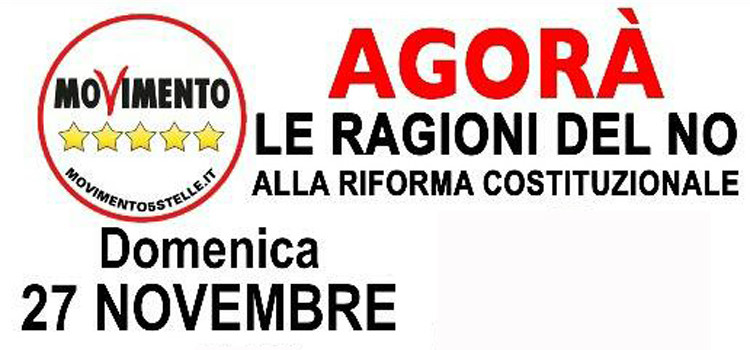 Agorà del M5S per il NO al Referendum