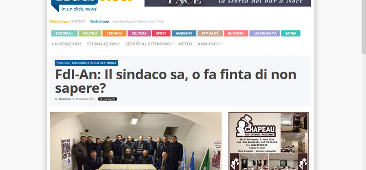 Comunicato FdI-An, lettera di rettifica