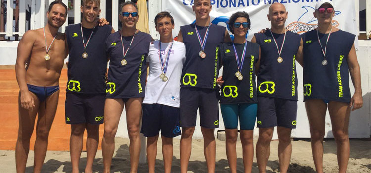 Otrè Team Acque Libere, festa del podio a Ugento