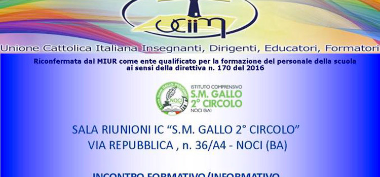 L’offerta formativa UCIIM sul territorio per il territorio L’offerta formativa UCIIM sul territorio per il territorio