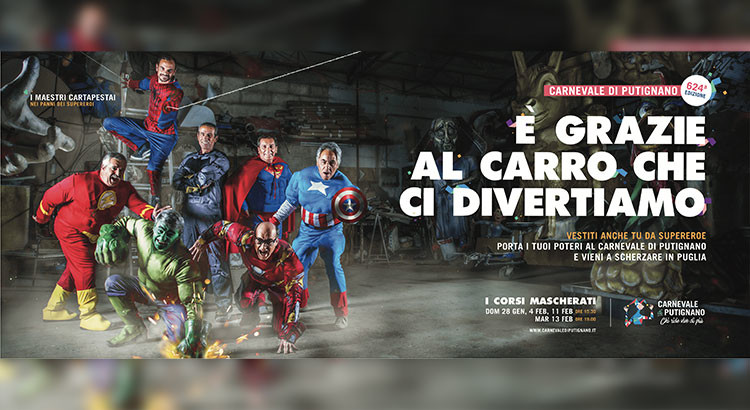Carnevale di Putignano 2018: ‘Gli Eroi’ è il tema della 624° edizione Carnevale di Putignano 2018: ‘Gli Eroi’ è il tema della 624° edizione