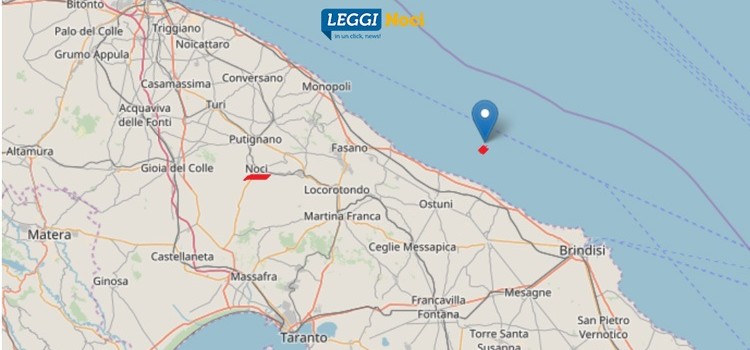 Scossa di terremoto in Mar Adriatico, vibrazioni avvertite anche a Noci Scossa di terremoto in Mar Adriatico, vibrazioni avvertite anche a Noci