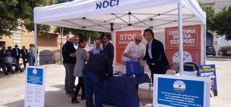 “Contratto di Governo”: il gazebo della Lega raccoglie 150 firme