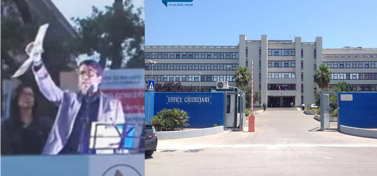 Fortunato Mezzapesa urla e si agita nel comizio Fortunato Mezzapesa urla e si agita nel comizio