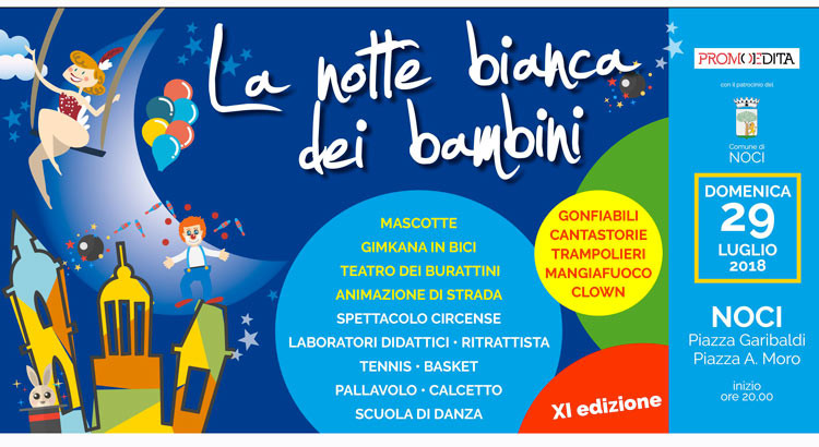 Notte bianca dei bambini, XI edizione tra giochi e magia Notte bianca dei bambini, XI edizione tra giochi e magia