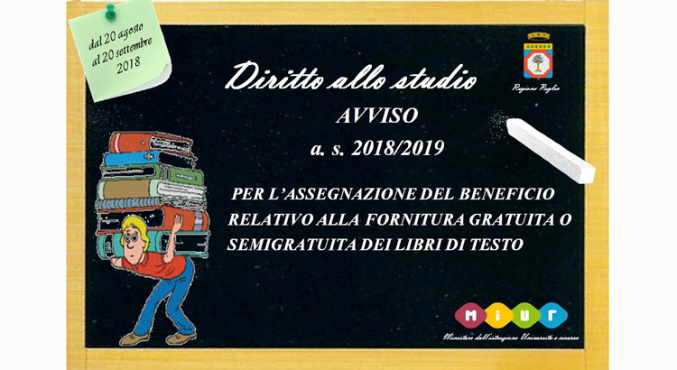 Contributo per i libri di testo, procedura online dal 20 agosto Contributo per i libri di testo, procedura online dal 20 agosto