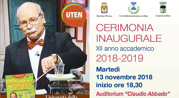 UTEN: cerimonia inaugurale dell’A.A. 2018/2019 con il Col. Laurenzi UTEN: cerimonia inaugurale dell’A.A. 2018/2019 con il Col. Laurenzi