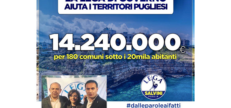 Angelo Dalena della Lega comunica l’invio di risorse dal Ministero ai Comuni