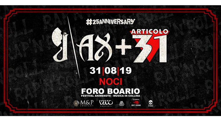 J-ax + Articolo 31 in concerto il 31 agosto a Noci