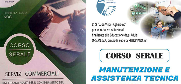 IIS “Da Vinci – Agherbino”: avviati i corsi serali presso l’istituto Professionale Agherbino nelle due sedi di Noci e Putignano IIS “Da Vinci – Agherbino”: avviati i corsi serali presso l’istituto Professionale Agherbino nelle due sedi di Noci e Putignano
