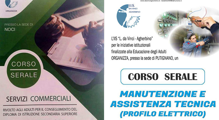 IIS “Da Vinci – Agherbino”: avviati i corsi serali presso l’istituto Professionale Agherbino nelle due sedi di Noci e Putignano IIS “Da Vinci – Agherbino”: avviati i corsi serali presso l’istituto Professionale Agherbino nelle due sedi di Noci e Putignano