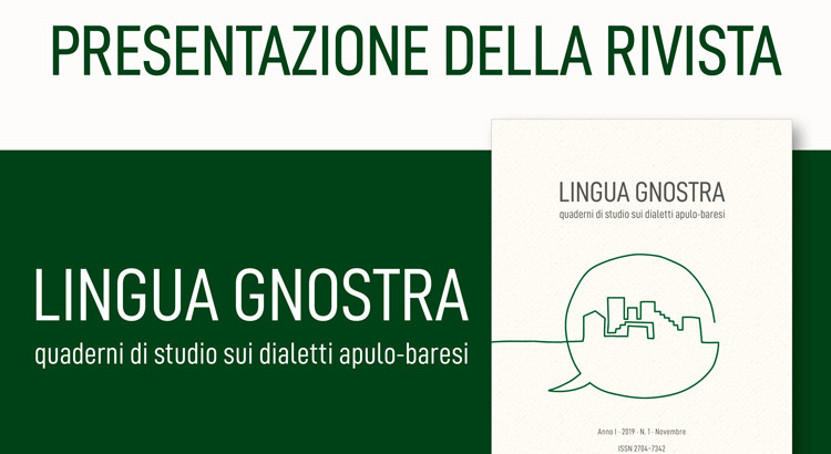 Nasce “Lingua Gnostra”, la rivista dei dialetti Apulo-Baresi