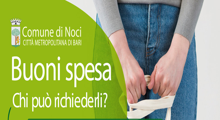Il Comune vara i buoni spesa a favore di persone e famiglie in condizioni di difficoltà