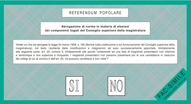 Il quinto quesito referendario: l’elezione dei componenti togati del CSM Il quinto quesito referendario: l’elezione dei componenti togati del CSM